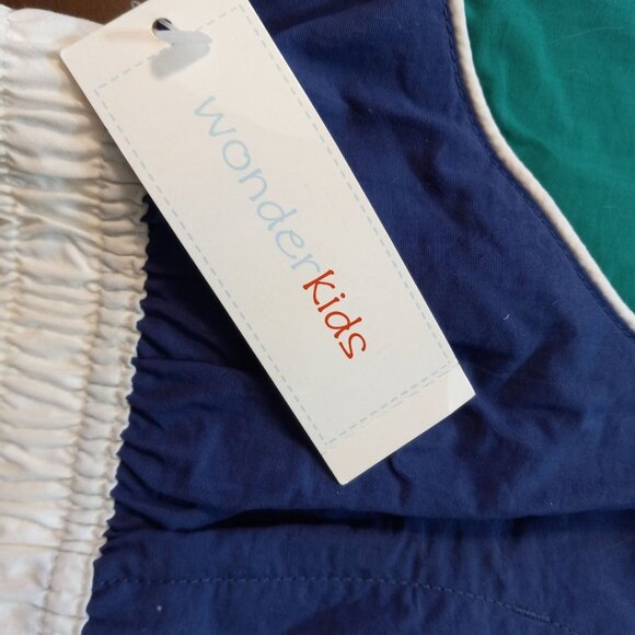 Wonderkids Boys 4T Colorblock Swim Shorts Green Blue - Picture 5 of 5